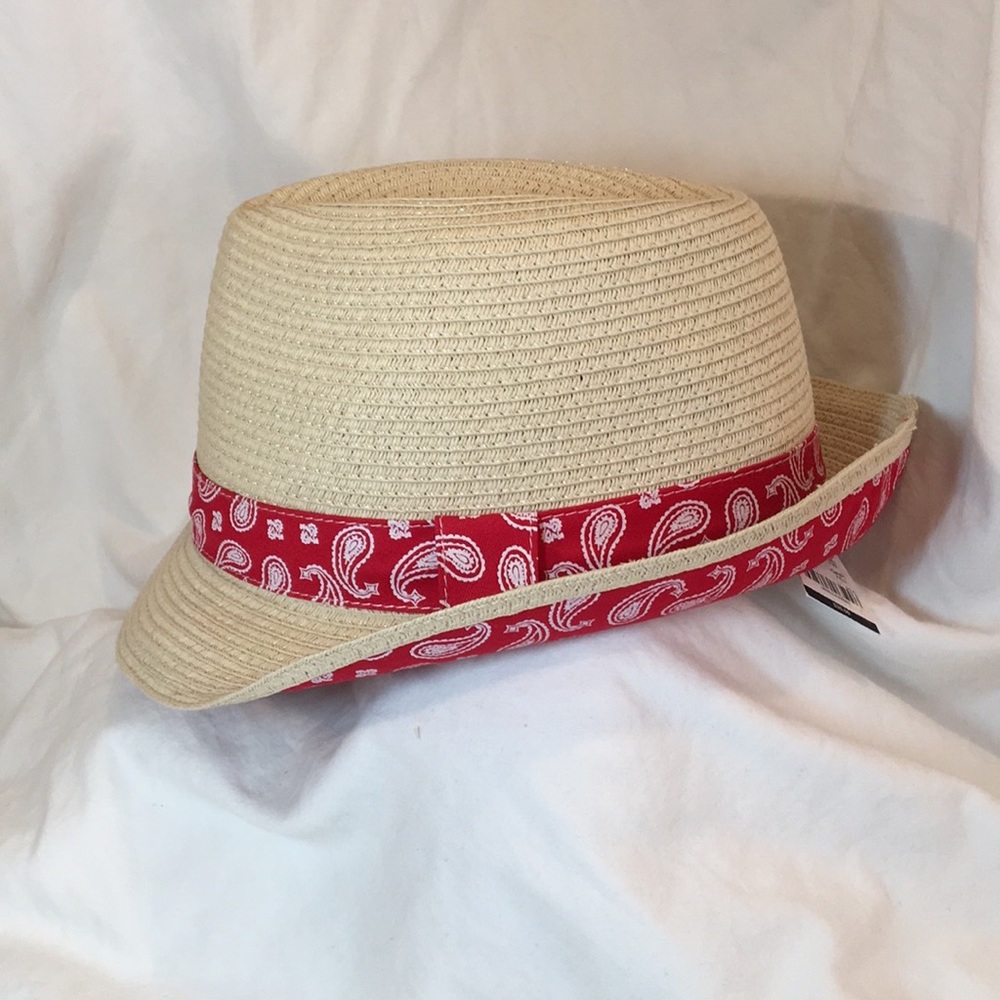 Cremieux unisex woven fedora, NWT, red headband and lining. - Picture 3 of 8